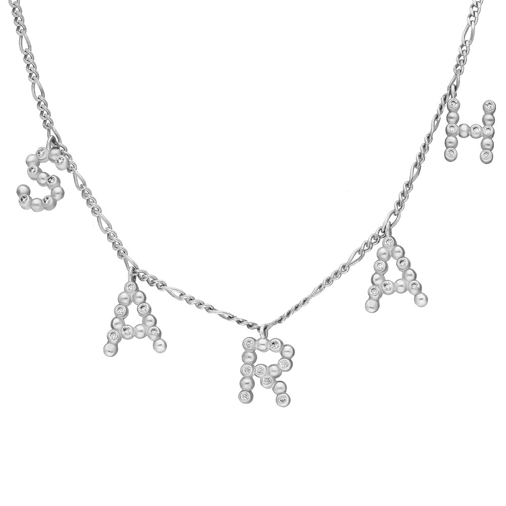 Kardelen Chocker Ball Zirkonia Namenskette - 925 SILBER Neuheiten