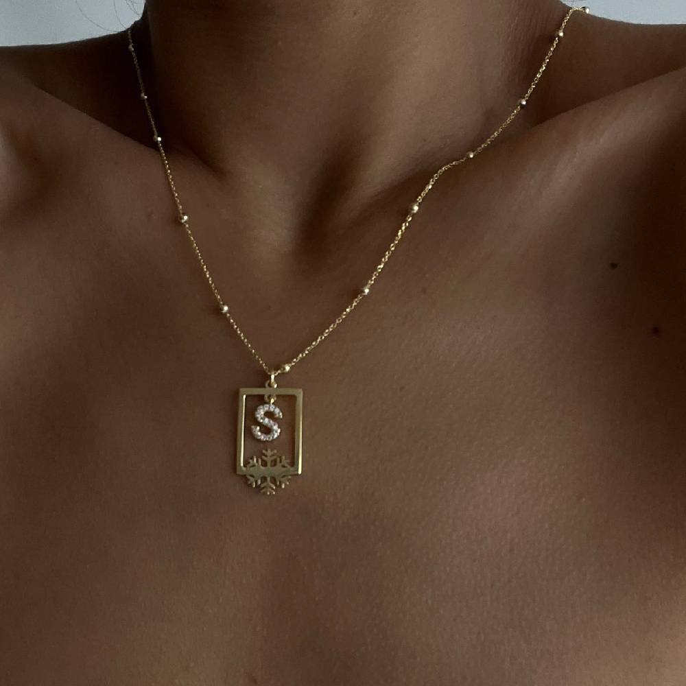 Kardelen Buchstabenkette mit Ball Chain - 925 SILBER Kauf eins, bekomm eins gratis