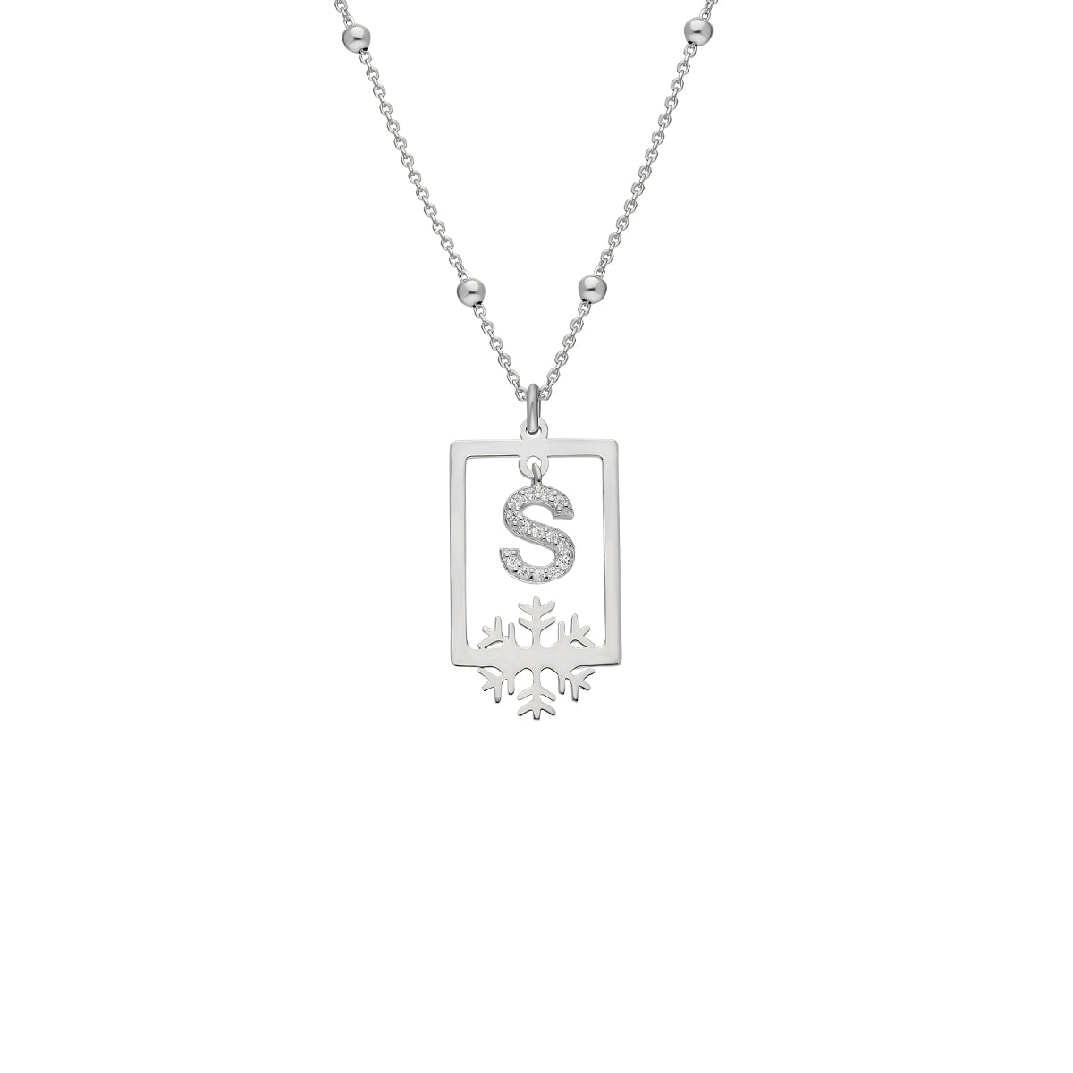 Kardelen Buchstabenkette mit Ball Chain - 925 SILBER Kauf eins, bekomm eins gratis