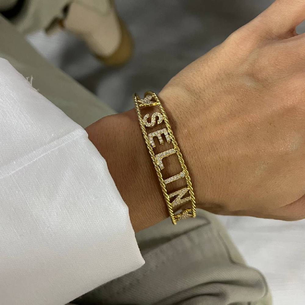 Kardelen Naome Armband mit Wunschname - 925 SILBER VIP-Rabatte