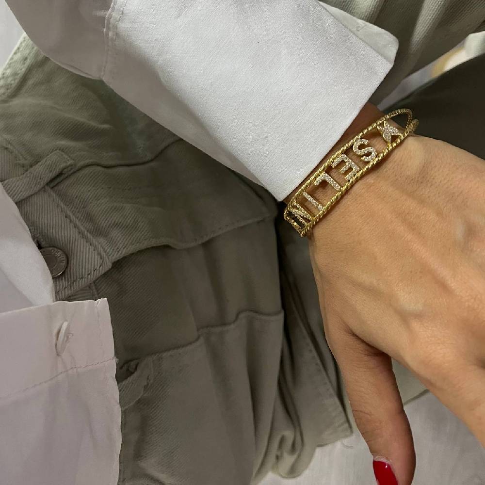 Kardelen Naome Armband mit Wunschname - 925 SILBER VIP-Rabatte
