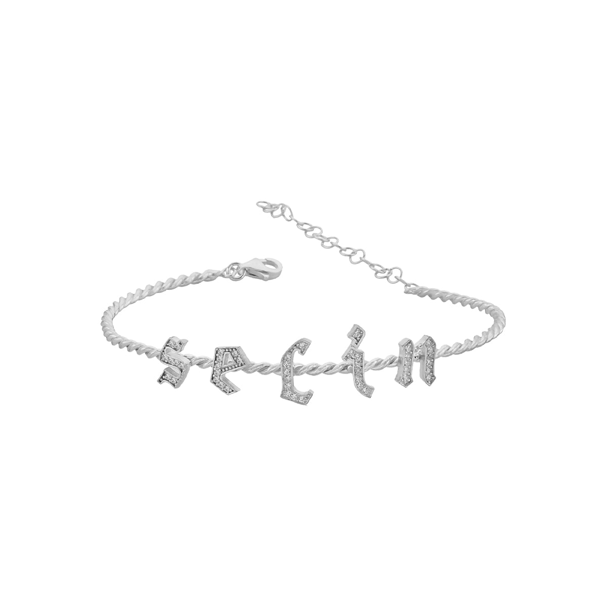 Kardelen Burma Armband mit Zirkonia Buchstaben Gothic - 925 SILBER Wochenangebot