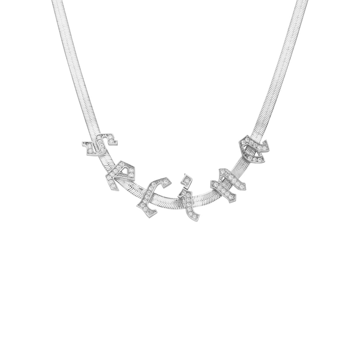 Kardelen Gothic Zirkonia Buchstaben Snakekette - 925 SILBER Letzte 3 Tage