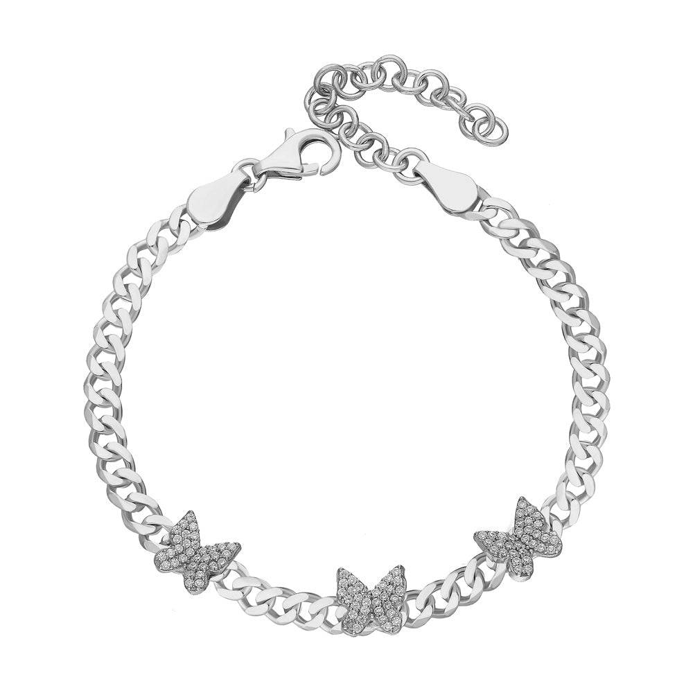 Kardelen Gourmet Butterfly Zirkonia Stein Armkette - 925 SILBER Letzter Tag