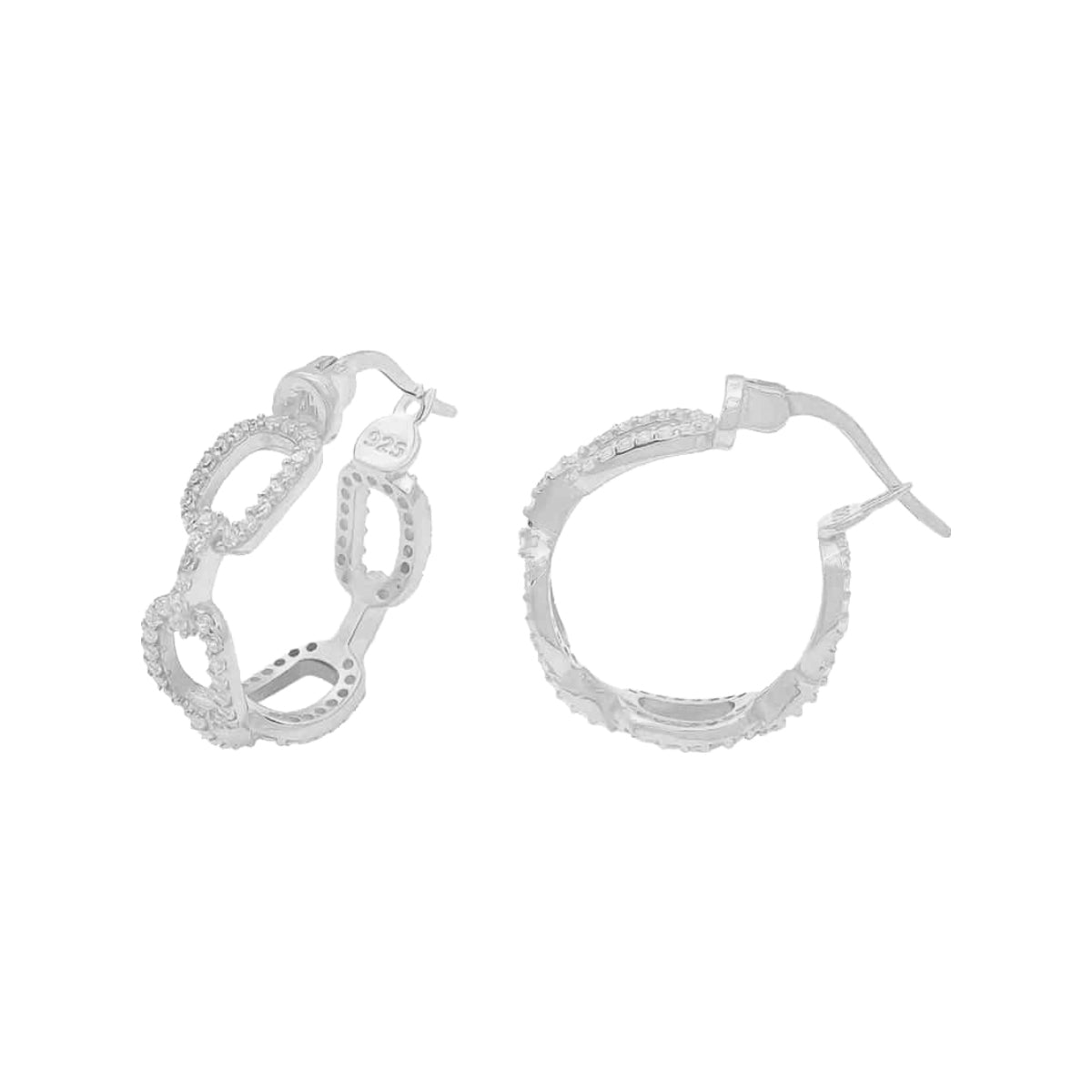 Kardelen Madrid Chain Design Zirkonia Ohrring - 925 SILBER Nur für heute