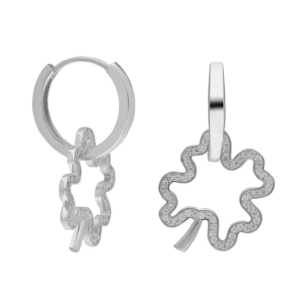 Kardelen Kleeblatt Zirkonia Ohhringe - 925 SILBER 50% Rabatt mit kostenlosem Versand