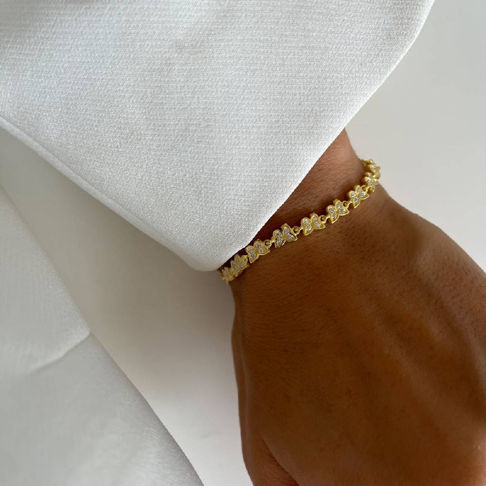 Kardelen Butterfly Armkette mit Zirkonia - 925 SILBER zollfrei
