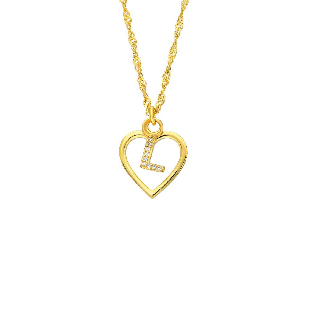 Kardelen Herz Zirkonia Buchstaben Kette - 925 SILBER