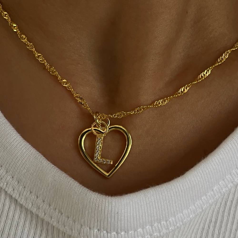 Kardelen Herz Zirkonia Buchstaben Kette - 925 SILBER Angebote