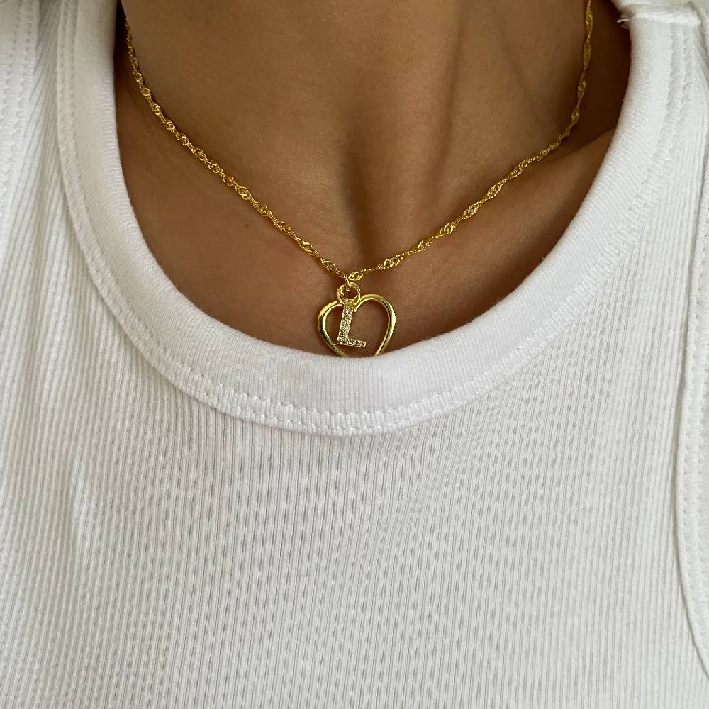 Kardelen Herz Zirkonia Buchstaben Kette - 925 SILBER Angebote