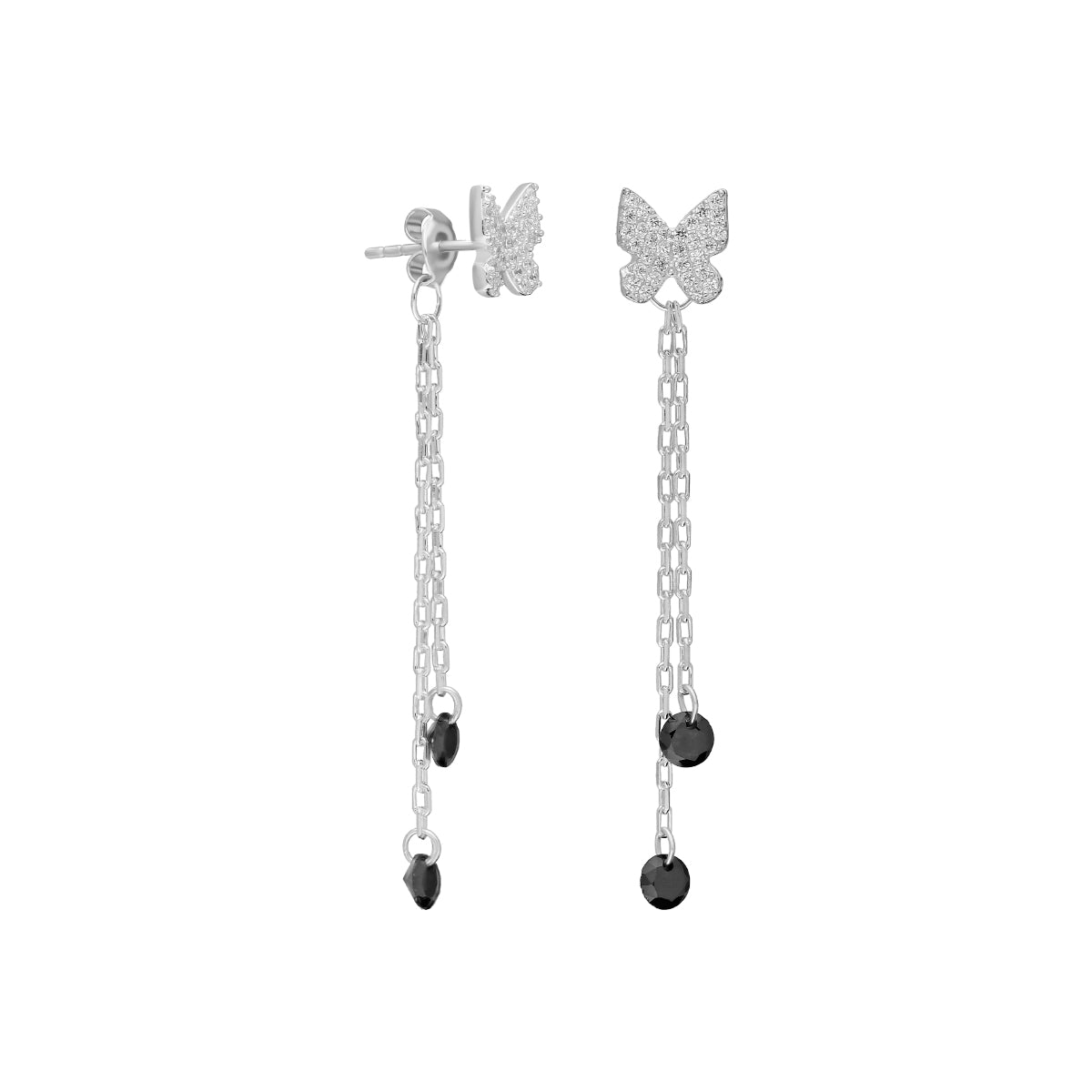 Kardelen Schwarze Schmetterling Ohrringe - 925 SILBER Meist gekauft