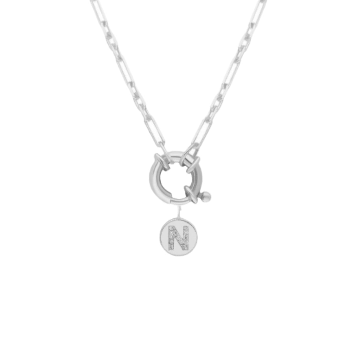 Kardelen Chain Plättchen Zirkonia Buchstaben Halskette - 925 SILBER Blitzverkäufe