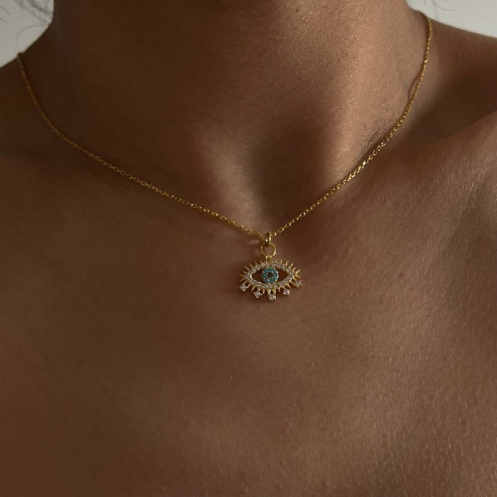 Kardelen Eye Effect Kette - 925 SILBER Fabrik Onlineshop