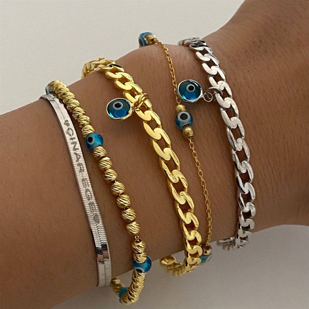 Kardelen Armreifen mit Nazar - 925 SILBER Flash Sale