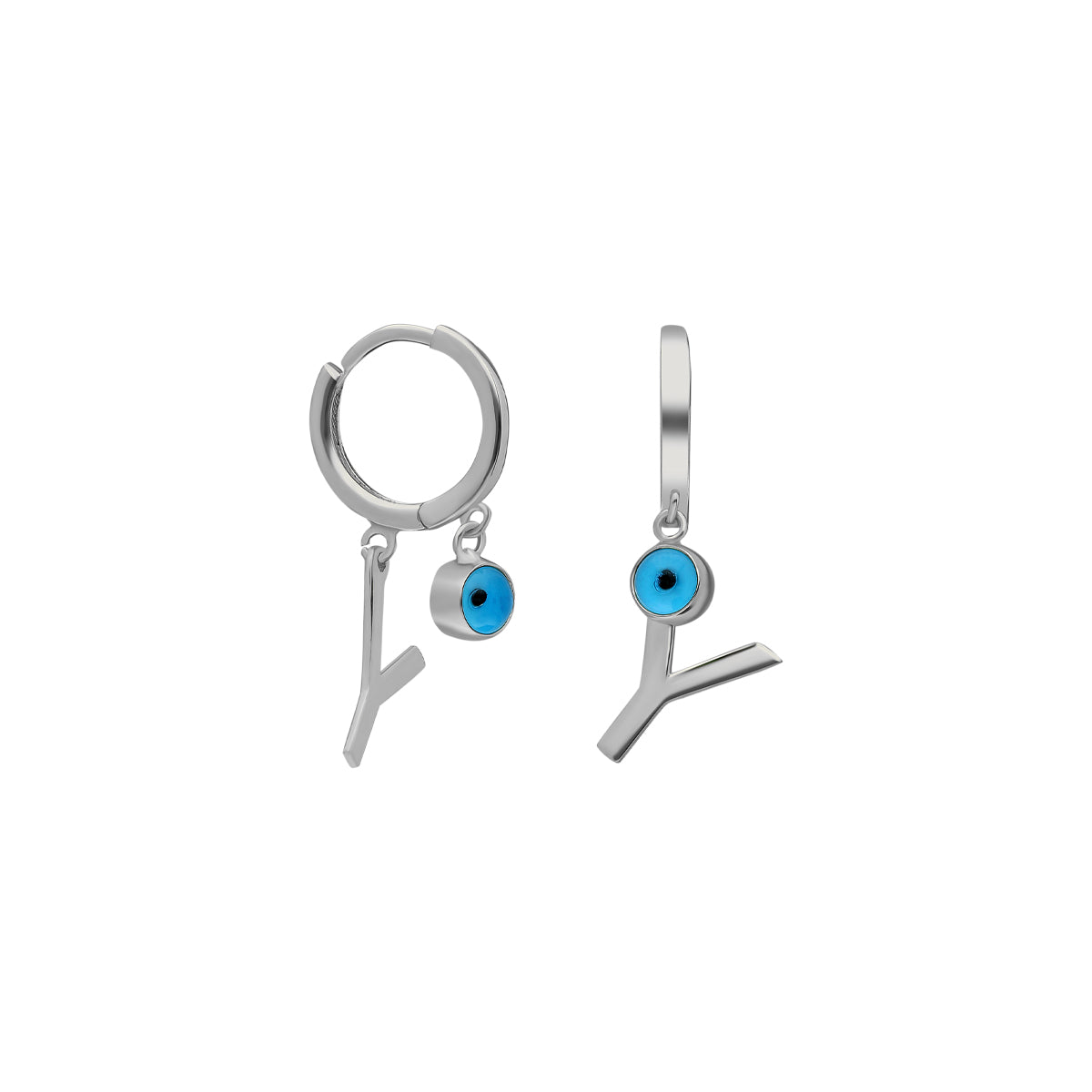 Kardelen OHRRING MIT NAZAR UND BUCHSTABE - 925 SILBER Cyber Monday
