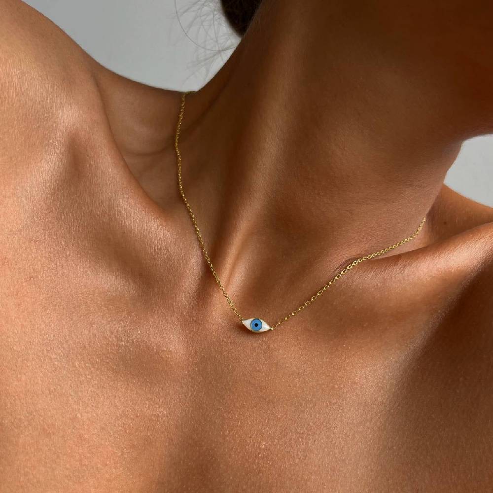 Kardelen COLORFULL MINI EYE NECKLACE - 925 SILBER Vatertagsangebot