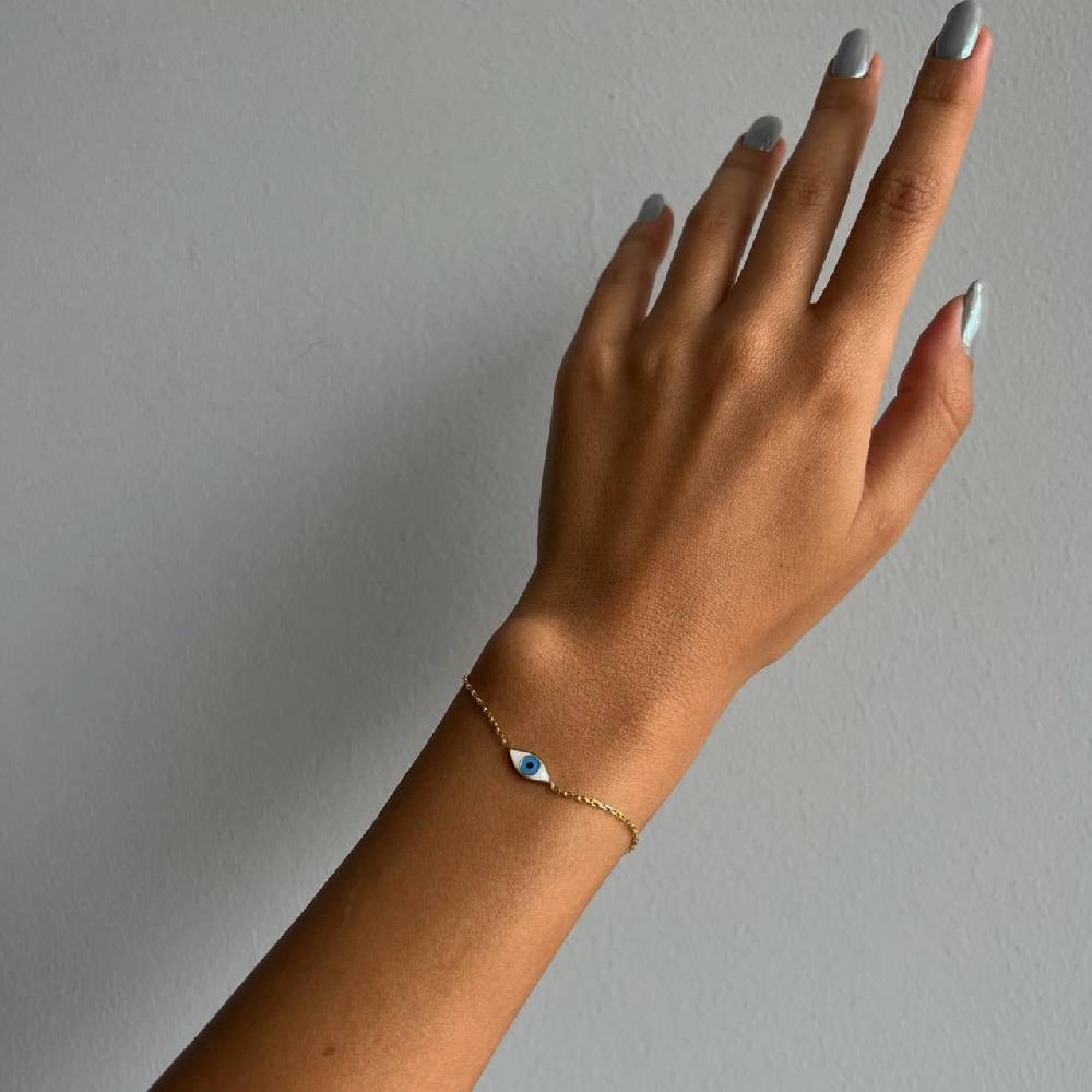 Kardelen COLORFULL MINI EYE ARMKETTE - 925 SILBER Lagerräumung