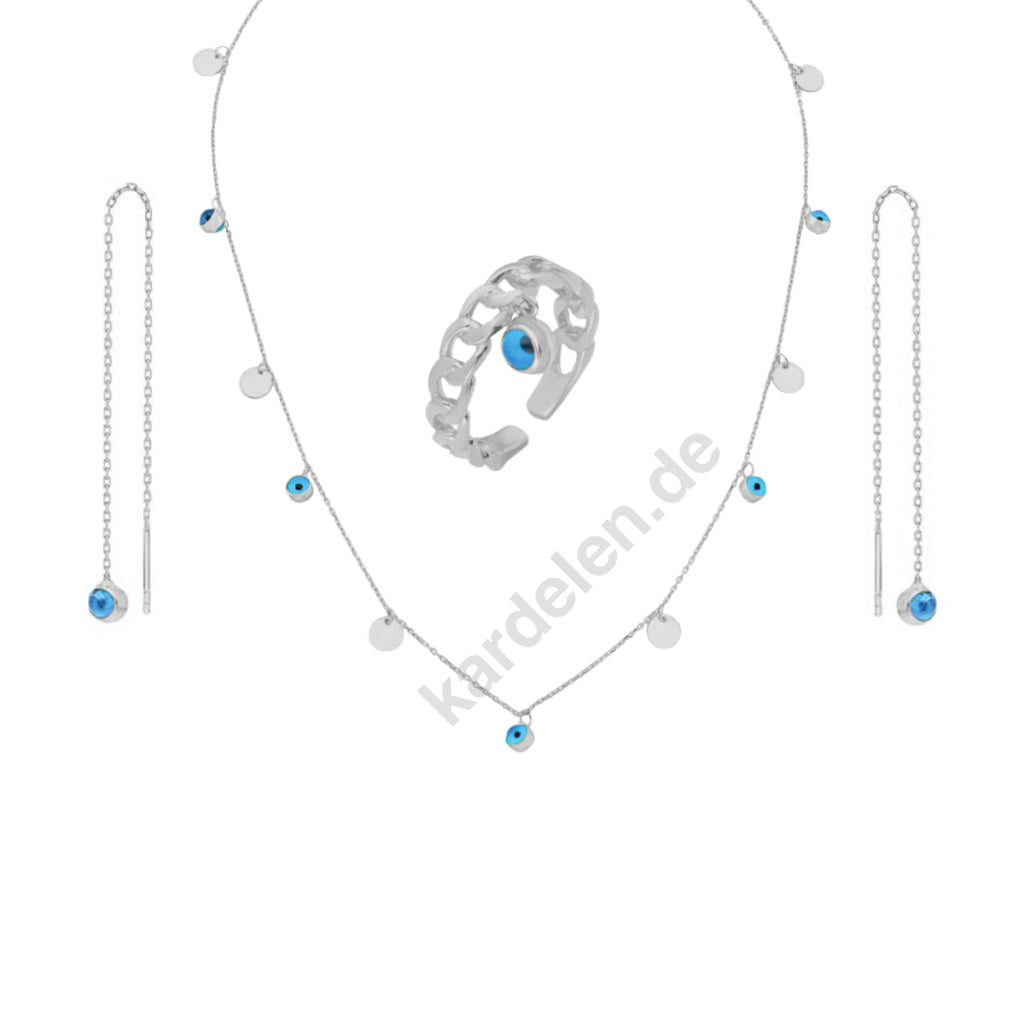 Kardelen Nazar Set - 925 SILBER Heißer Verkauf