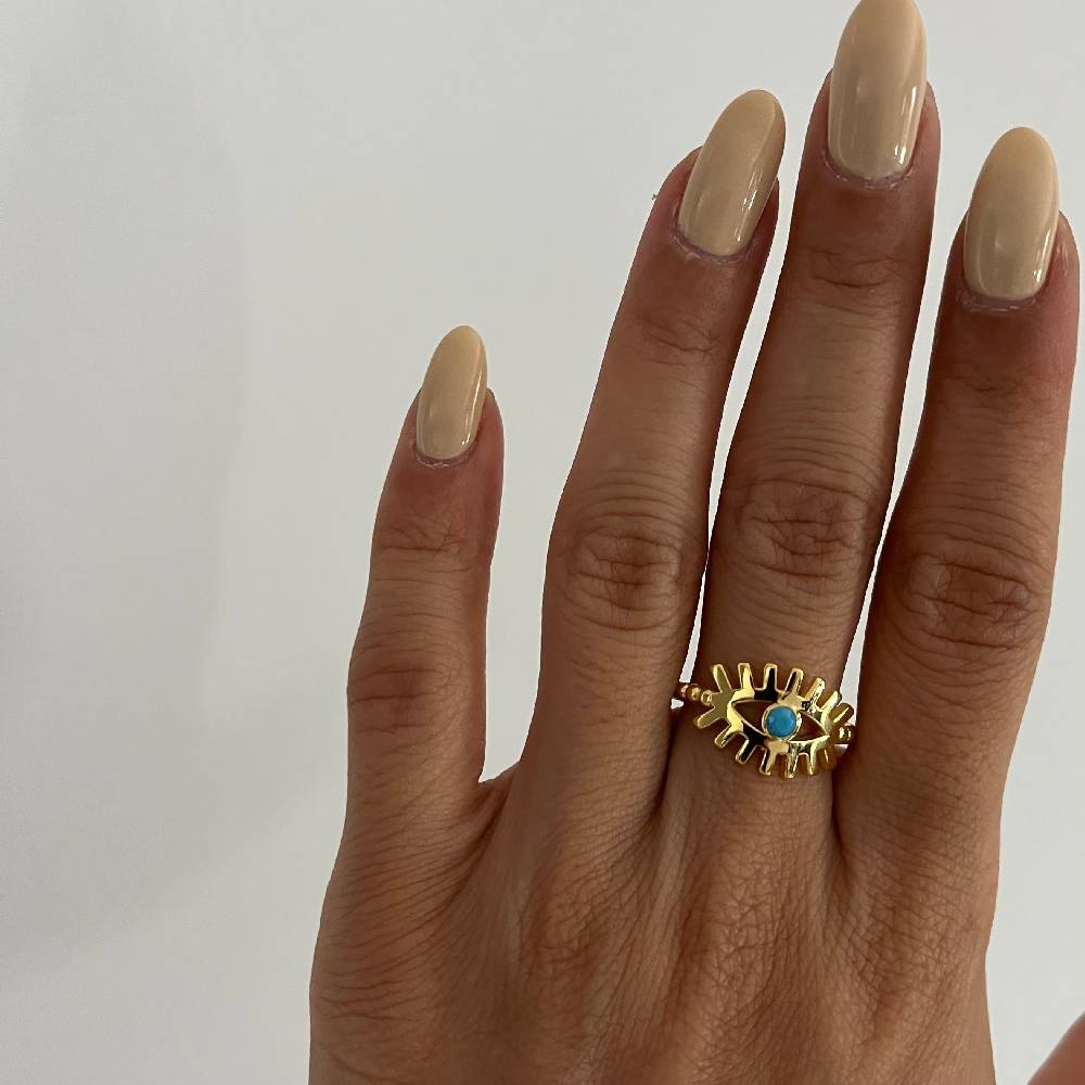 Kardelen Eye Ring - 925 SILBER Räumungsverkauf