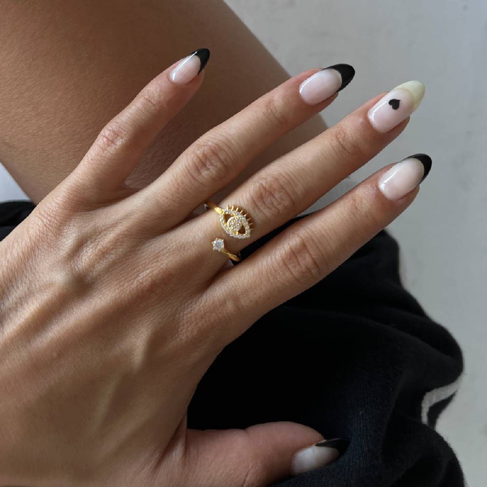 Kardelen Zirconia Eye Ring - 925 SILBER Begrenzte Freigabe