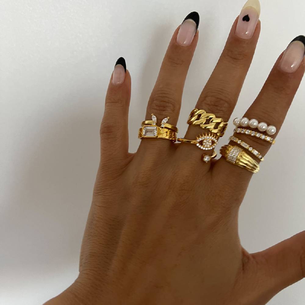 Kardelen Zirconia Eye Ring - 925 SILBER Begrenzte Freigabe