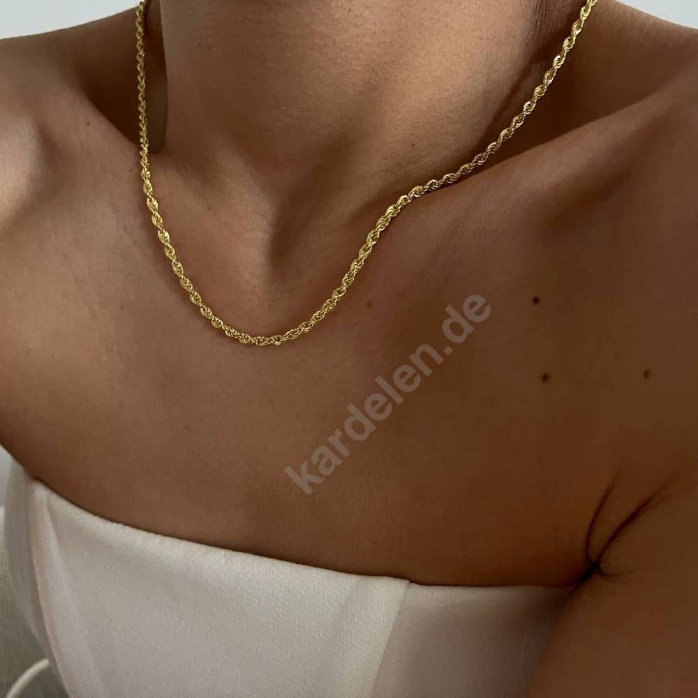 Kardelen 14k Gold Wirbel Halskette Begrenzt auf 3 Tage