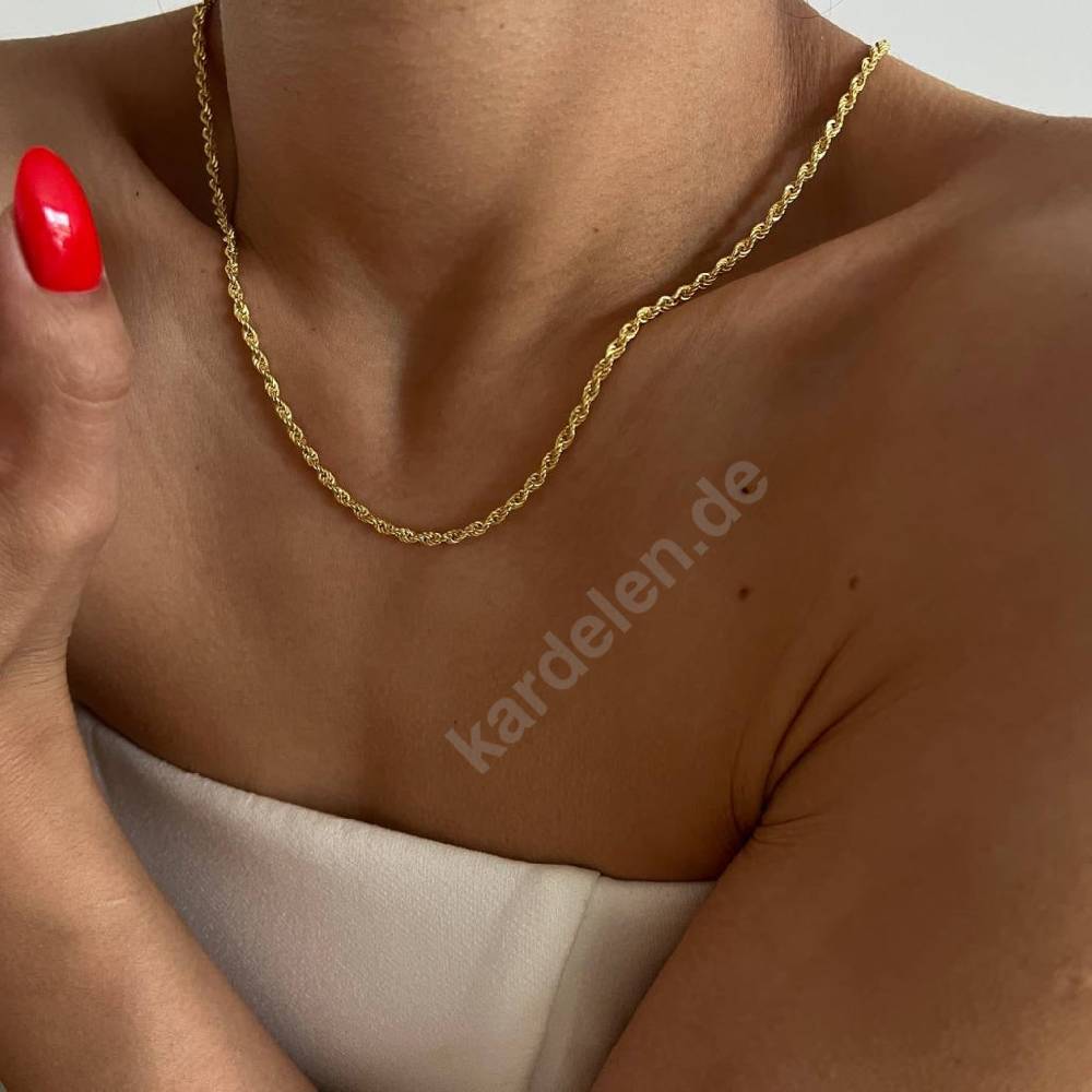 Kardelen 14k Gold Wirbel Halskette Begrenzt auf 3 Tage