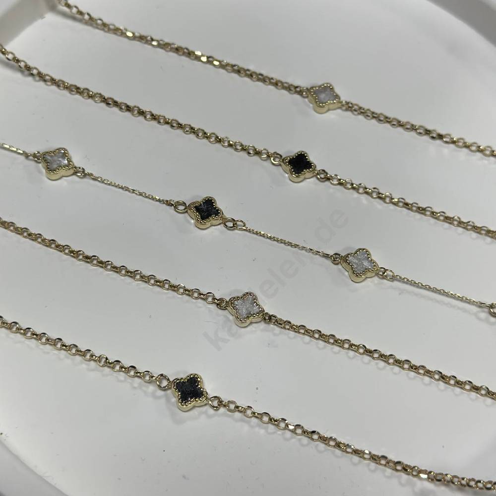 Kardelen 14K GOLD KLEE ARMKETTE III Rabatte dieses Monats