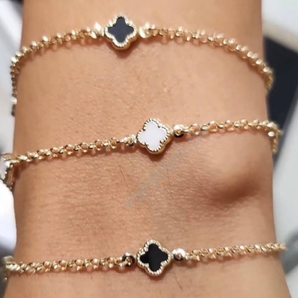 Kardelen 14K GOLD KLEE ARMKETTE III Rabatte dieses Monats