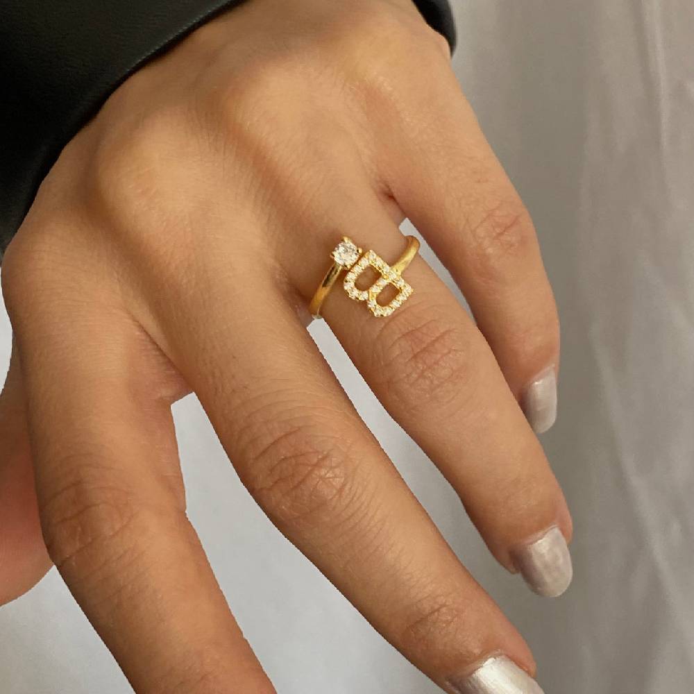 Kardelen Letter Diamond Ring - 925 SILBER Angebote