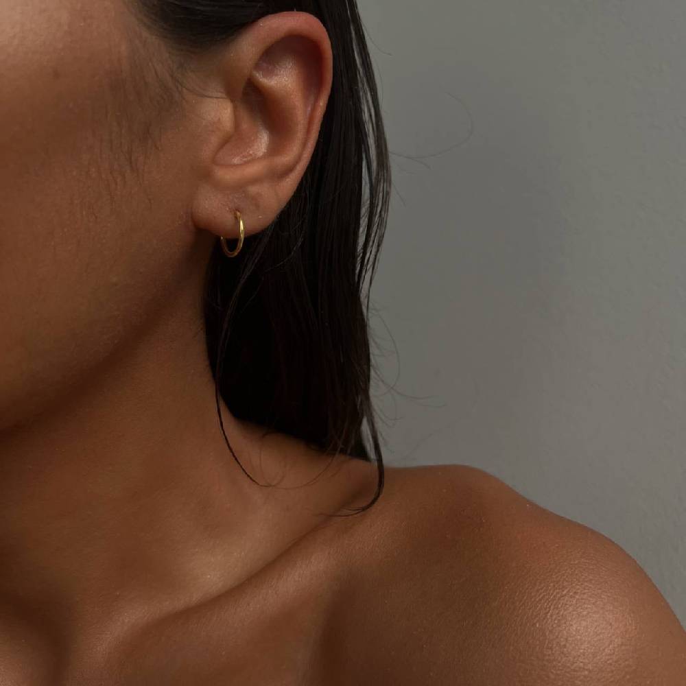 Kardelen 10mm Plain Hoop Earrings Fabrikverkauf