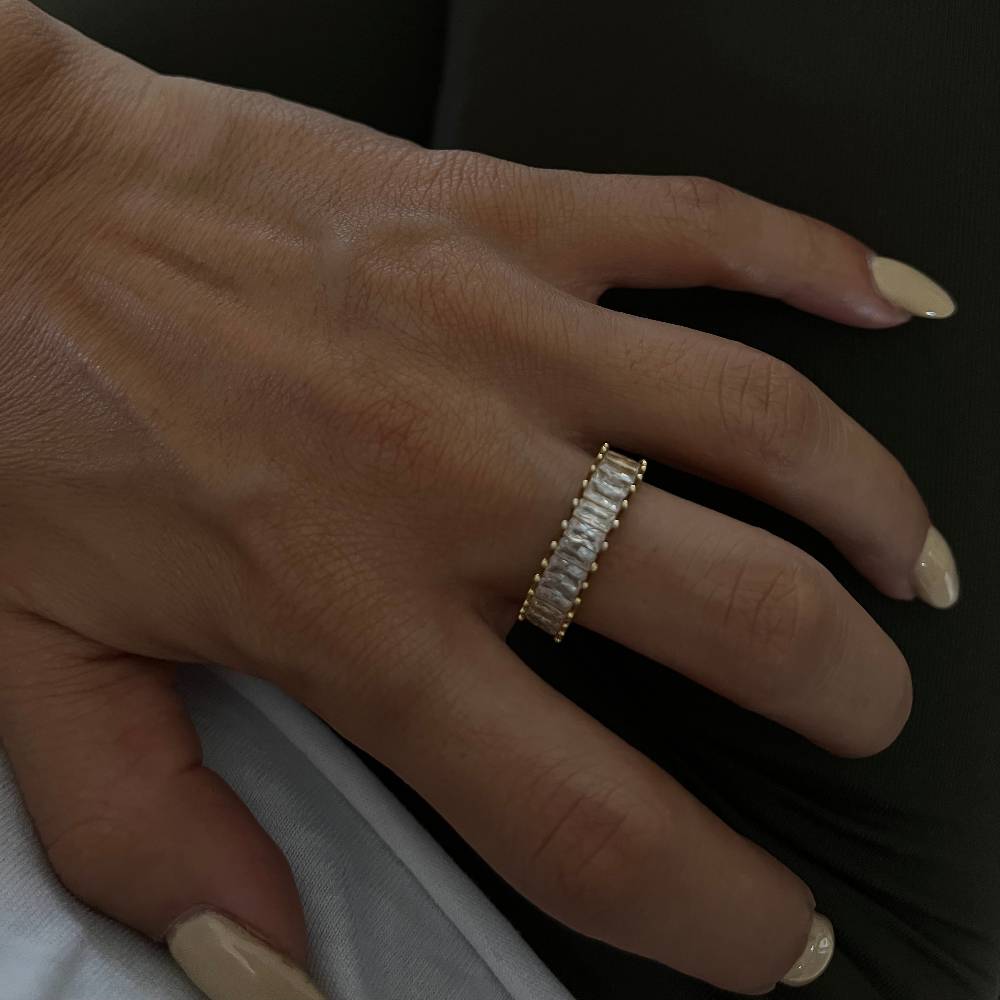 Kardelen Baguette Stones Ring - 925 SILBER Kostenloser Versand