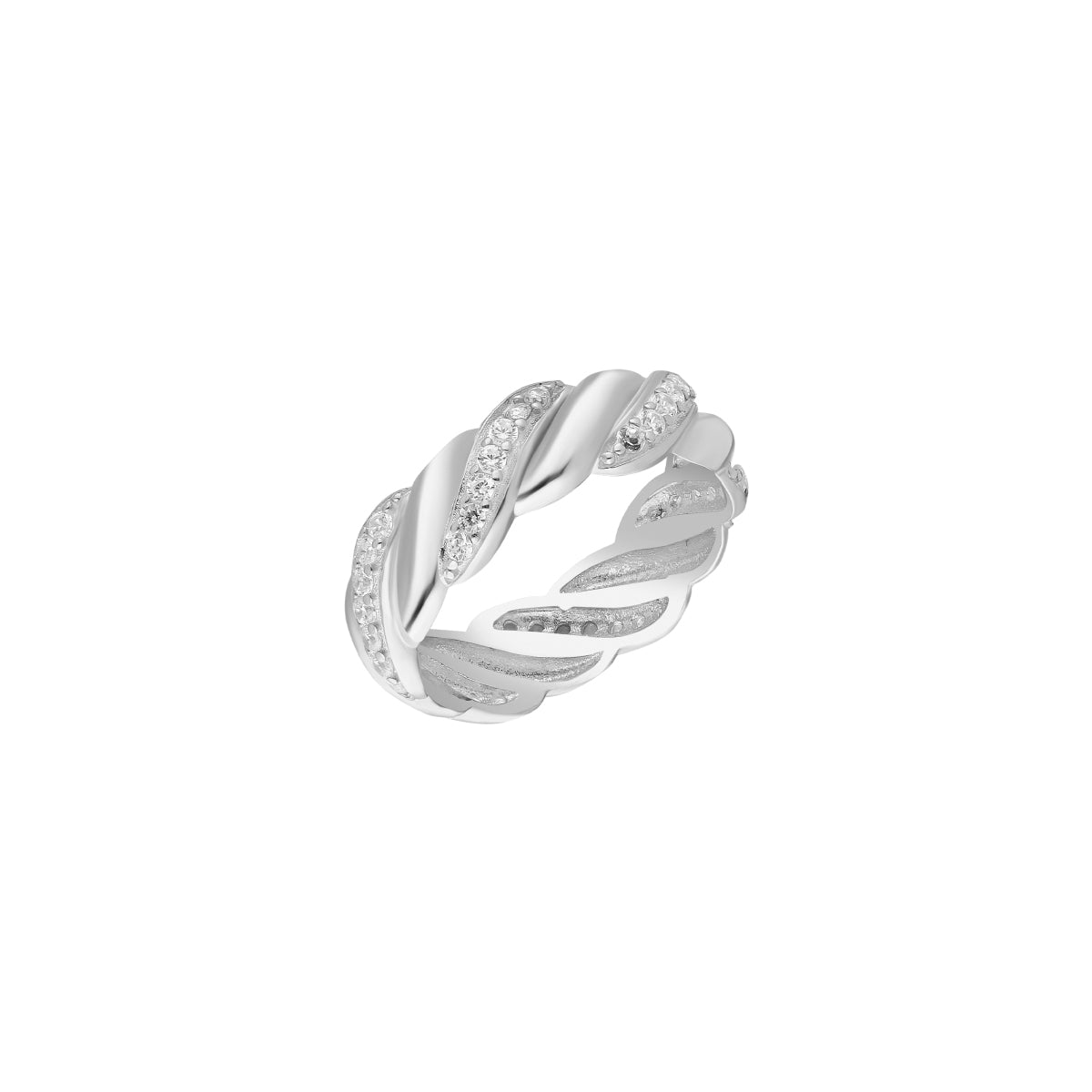 Kardelen Wave Zirconia Ring - 925 SILBER Sonderangebot