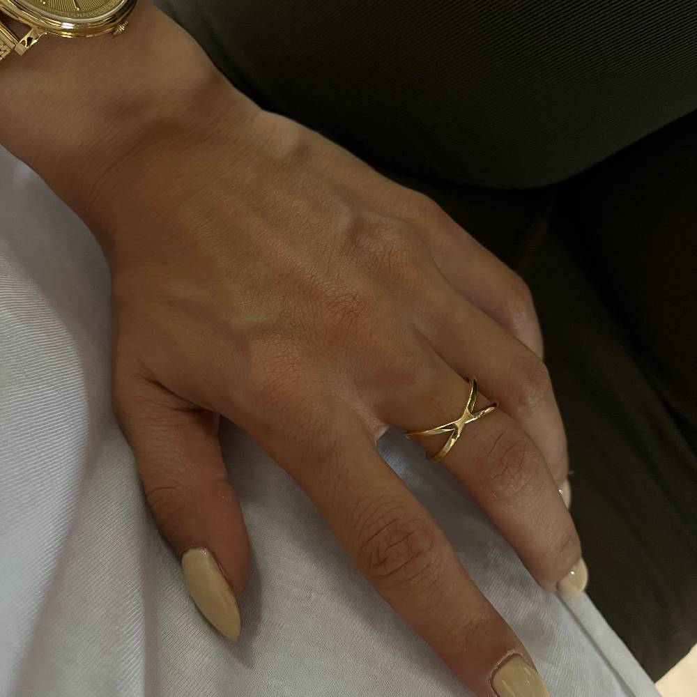 Kardelen Cross Ring - 925 SILBER Großer Ausverkauf