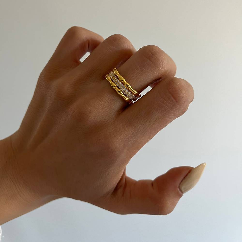 Kardelen Knochig Zirkonia Ring - 925 SILBER Flash Sale