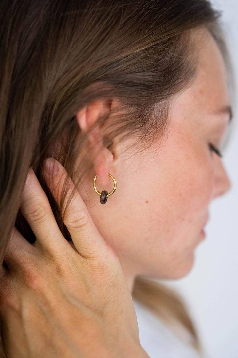 Kerbholz DONUT EARRING Walnuss Auslauf