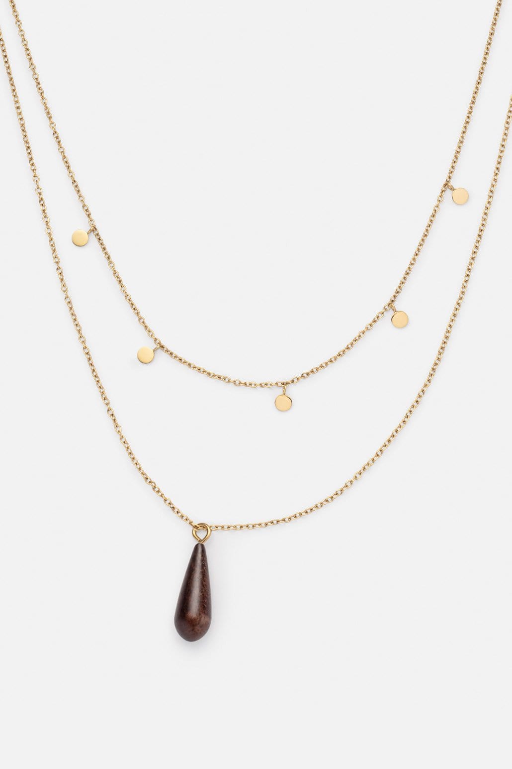 Kerbholz DROP DOUBLE NECKLACE Walnuss Fabrikverkauf