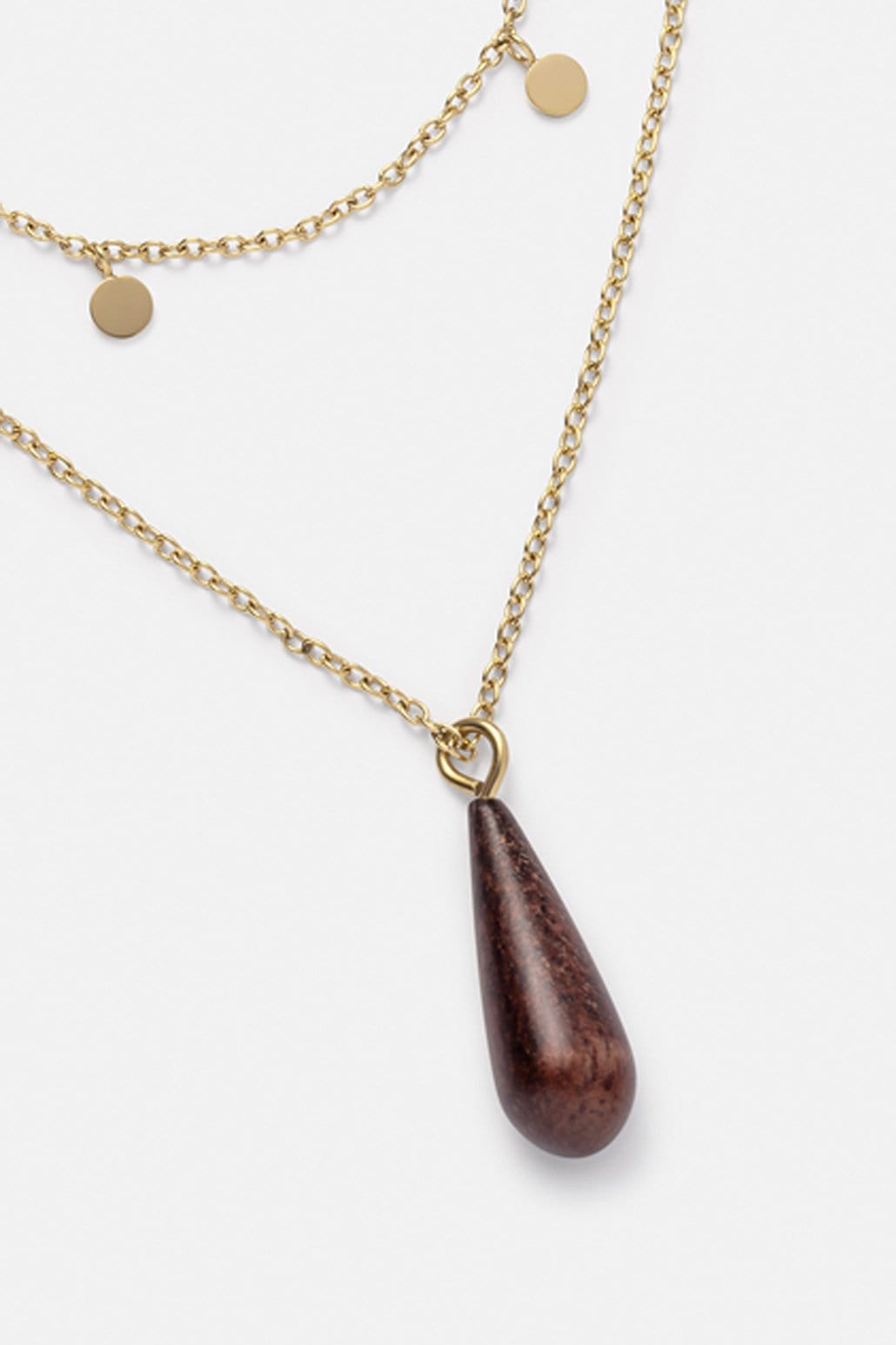 Kerbholz DROP DOUBLE NECKLACE Walnuss Fabrikverkauf
