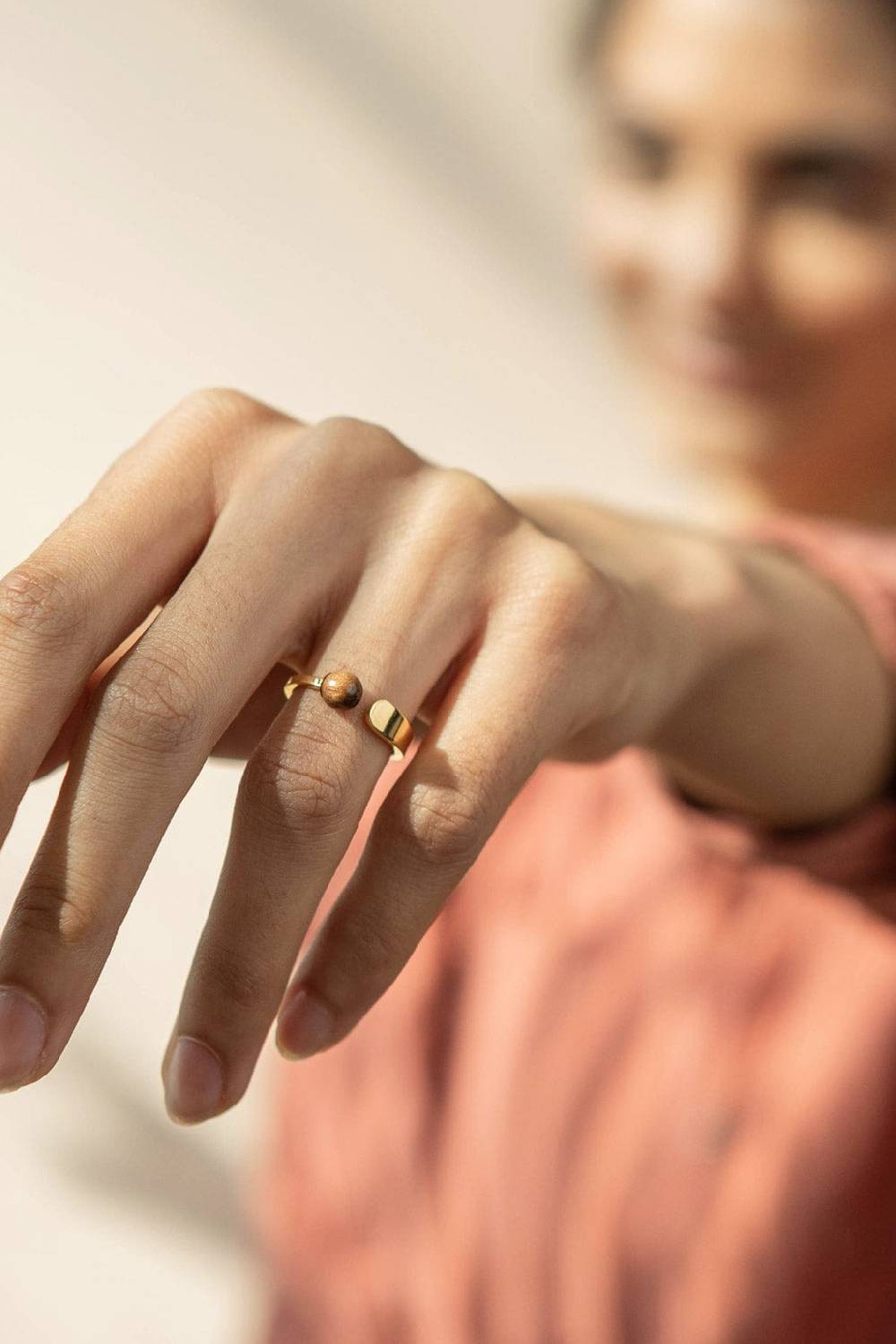 Kerbholz PEARL RING Walnuss
