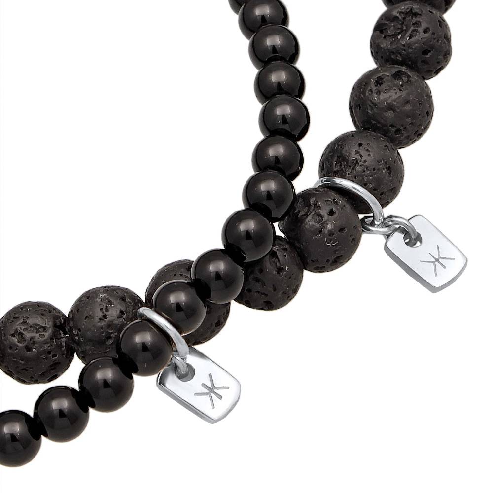 Kuzzoi Armbandset Perlen | Lava, Onyx (Schwarz) 50% Rabatt mit kostenlosem Versand