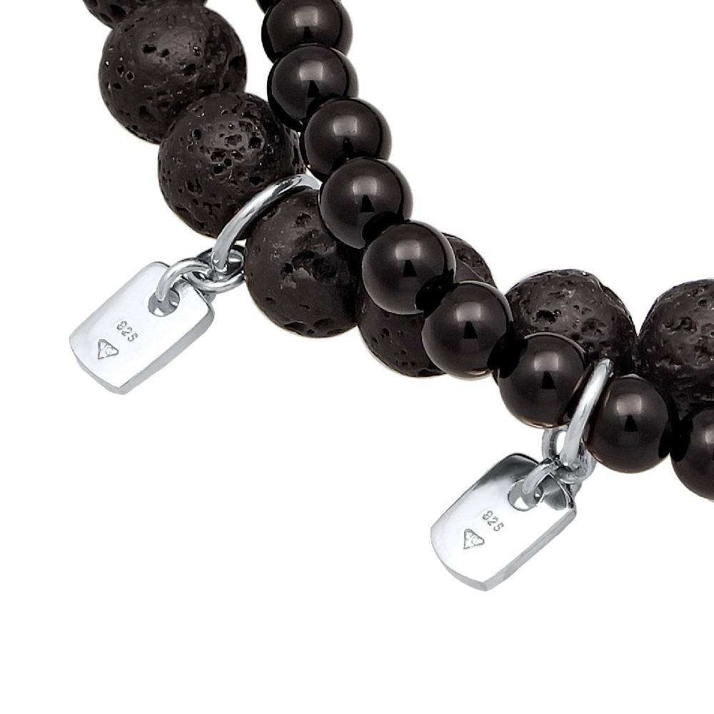 Kuzzoi Armbandset Perlen | Lava, Onyx (Schwarz) 50% Rabatt mit kostenlosem Versand