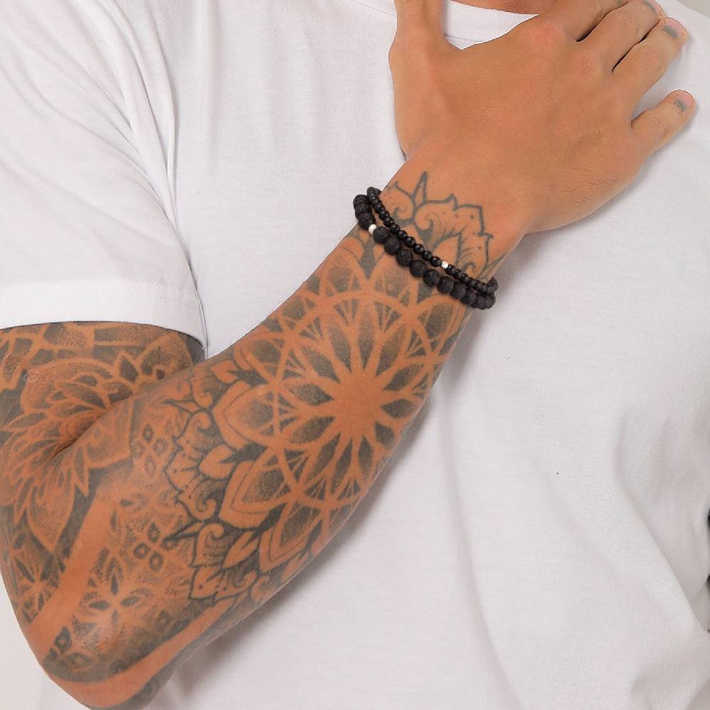 Kuzzoi Armbandset Perlen | Lava, Onyx (Schwarz) 50% Rabatt mit kostenlosem Versand