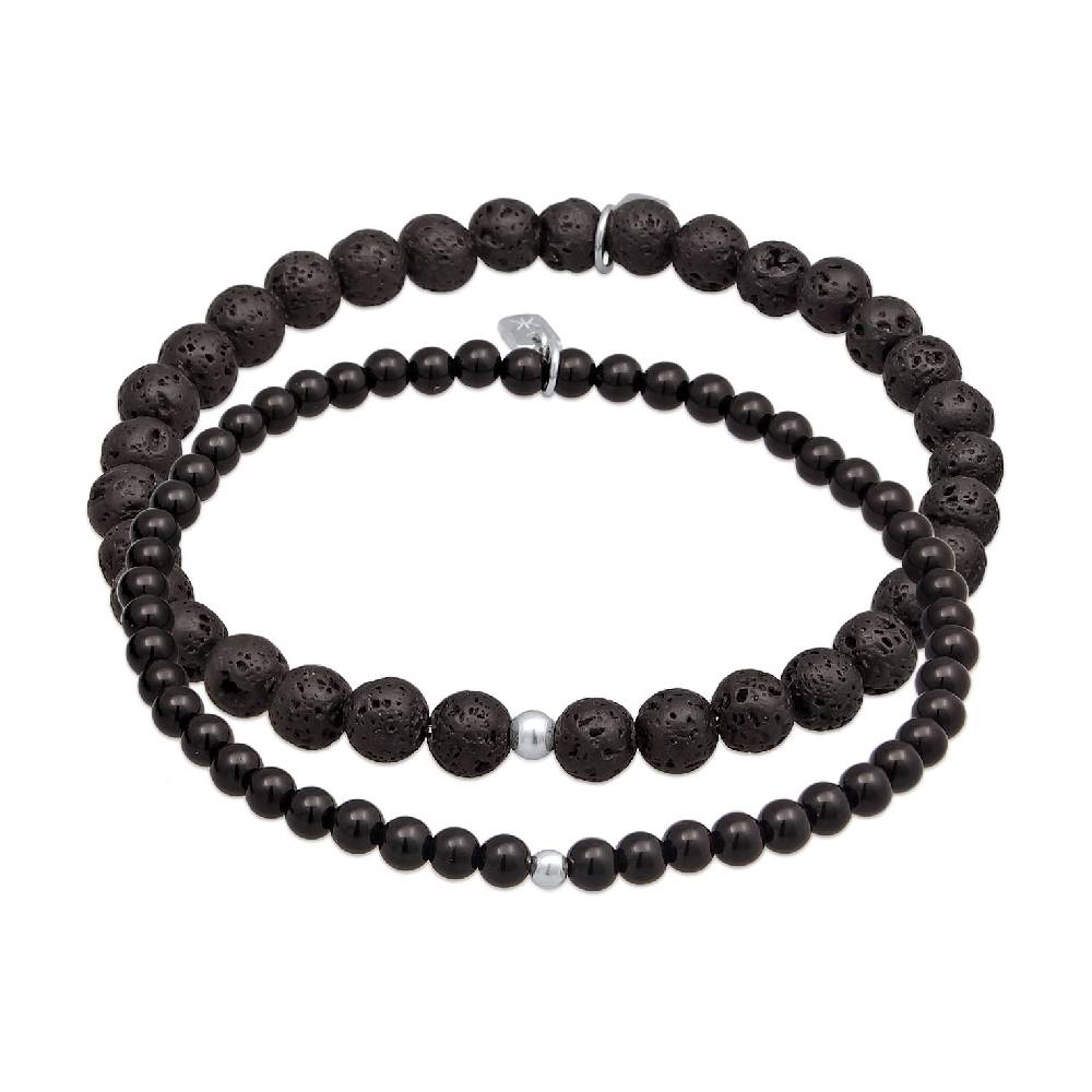 Kuzzoi Armbandset Perlen | Lava, Onyx (Schwarz) 50% Rabatt mit kostenlosem Versand