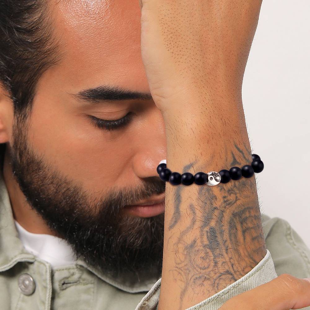 Kuzzoi Armband Yin Yang Beads | Onyx (Schwarz) zollfrei