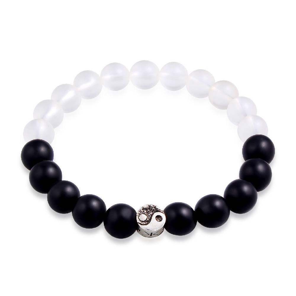 Kuzzoi Armband Yin Yang Beads | Onyx (Schwarz) zollfrei