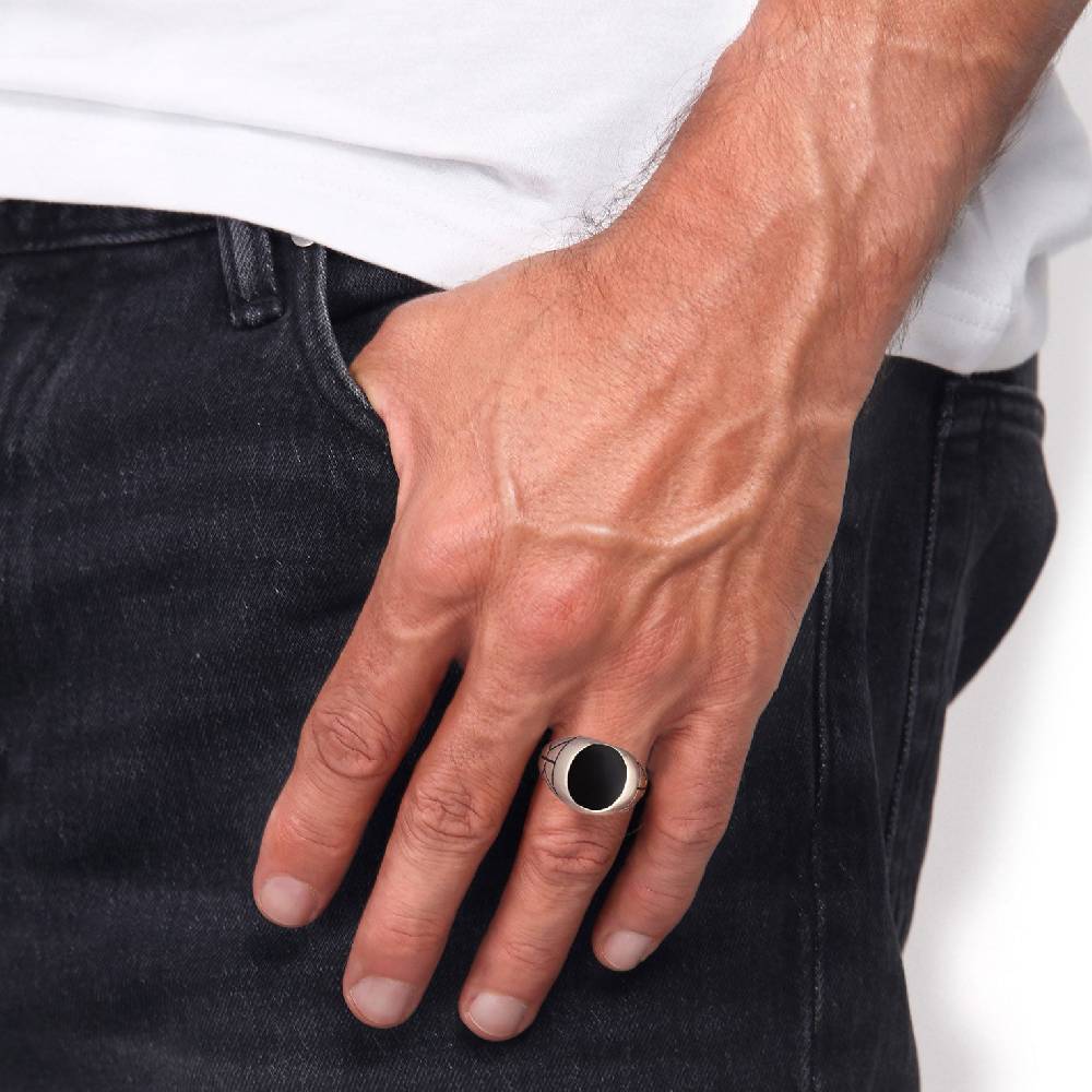 Kuzzoi Siegelring Oval Strukturiert | Emaille 50% Rabatt für begrenzte Zeit