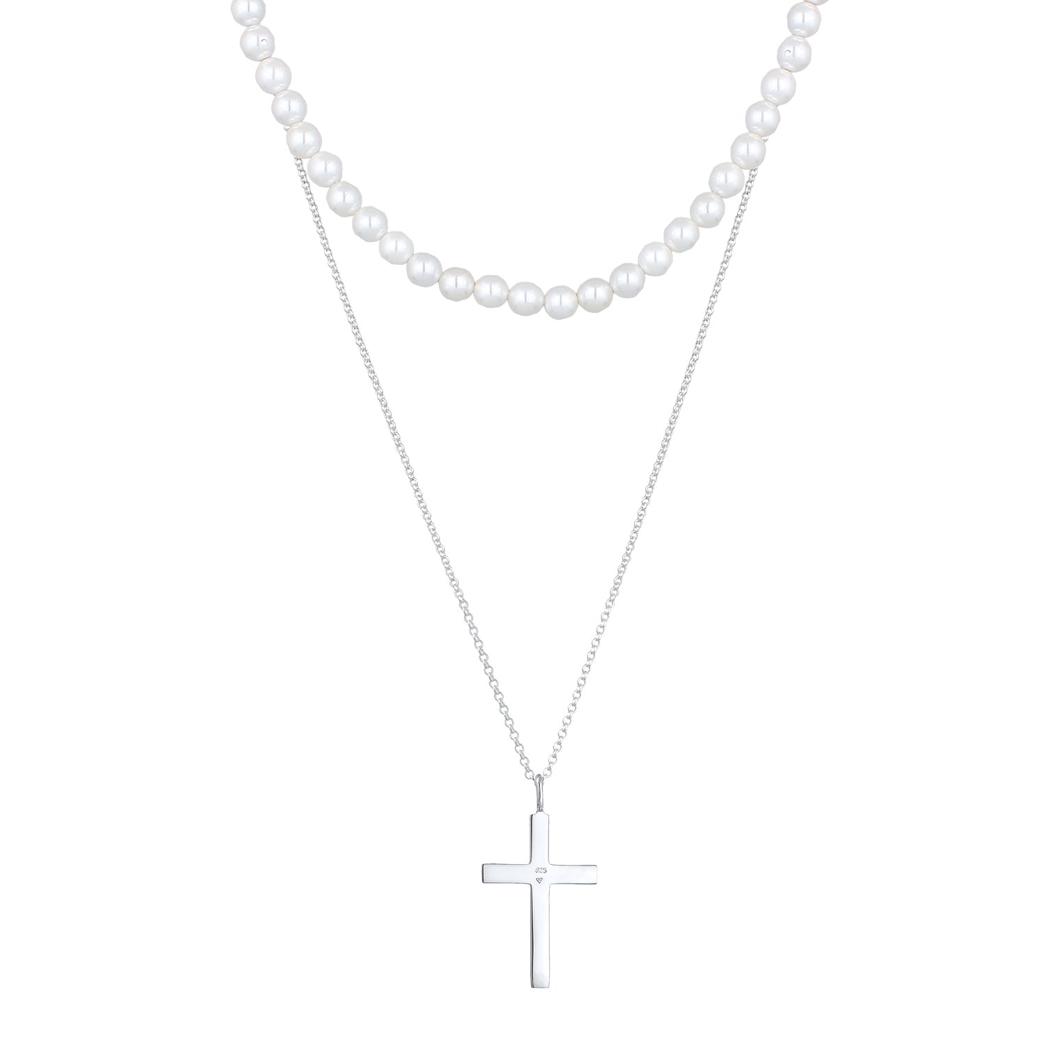 Kuzzoi Halskette Kreuz Anhänger 2er Set | Muschelkernperlen Osterangebot