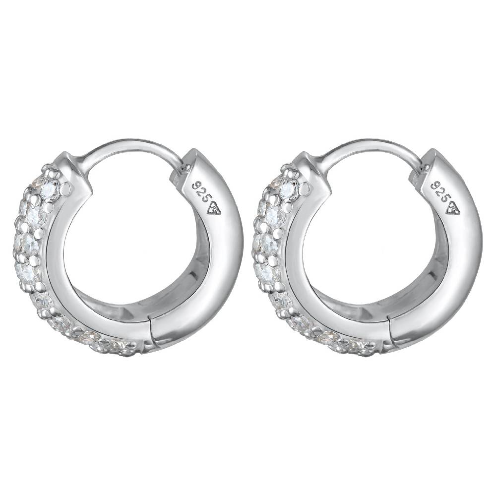 Kuzzoi Creolen Chunky | Zirkonia (Weiß) Blitzangebot