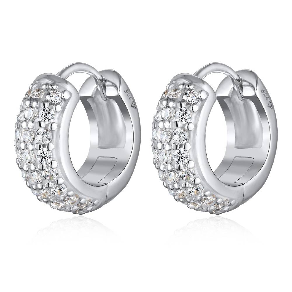 Kuzzoi Creolen Chunky | Zirkonia (Weiß) Blitzangebot