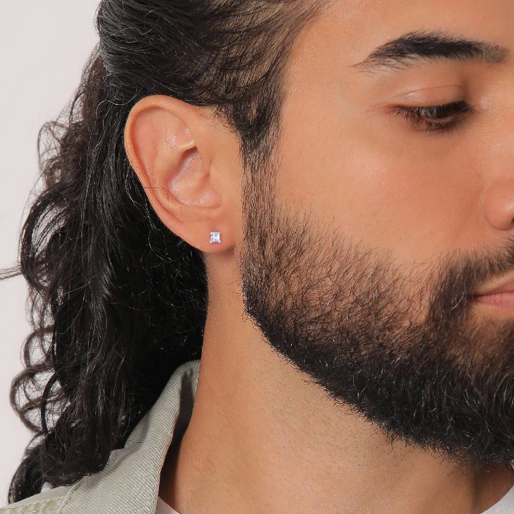 Kuzzoi Ohrstecker Quadrat | Zirkonia Kristalle (Weiß) Bestseller